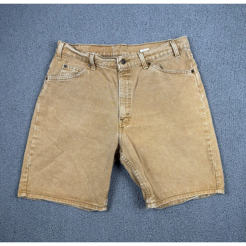 Vintage Levis Shorts Mens 36 Brown Orange Tab Relaxed Fit 550 Jorts Jean 90s USA